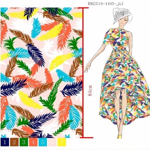 ผ้าเรยอน100% 145ซม. พิมพ์ลายดอกไม้ผ้าเรยอนปั่นด้ายวิสคอสจาก Challis - Product Image 1