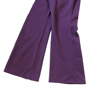 Broderie Logo épais coton pantalons de survêtement hommes personnalisé Vintage soleil délavé strass Flare pantalons de survêtement OEM entretenu - Product Image 5