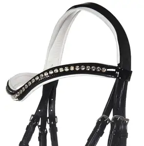 Brida Inglesa de Venta Caliente con Herrajes de Acero Inoxidable y Acolchado de Cuero Suave, Brida Negra para Montar a Caballo, Productos de Equitación - Product Image 1