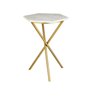 โต๊ะกาแฟเคลือบแป้งสีดำสำหรับงานแต่งงานโรงแรมร้านอาหารโต๊ะโซฟาตกแต่งสีทองโต๊ะข้างกาแฟที่ทันสมัย - Product Image 4