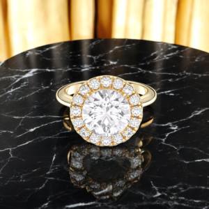 4.70กะรัต E-F/VVS-VS (4.00CT จากส่วนกลาง) แหวนหมั้นเพชรวงรอบตัดเพชรทำด้วยเงินสำหรับเธอ - Product Image 2