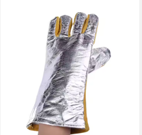 Guantes de Cuero Cómodos y Resistentes al Calor, de Manga Larga y Dedos Completos, Aislantes, Anti-Quemaduras, para Barbacoa, Bomberos y Trabajo, Al Nolan
