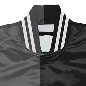 Classique gris noir Satin Varsity Jacket Baseball Letterman Bomber College Jacket Vêtements d'extérieur athlétiques durables et élégants - Product Image 3