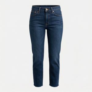 High Waist Flare <b>Crop</b> <b>Jeans</b> Customized Color Wash Denim Skinny Fit To Knee Cropped Bootcut <b>Women's</b> <b>Jeans</b> Comfortable Stretch Hem - Product Image 1