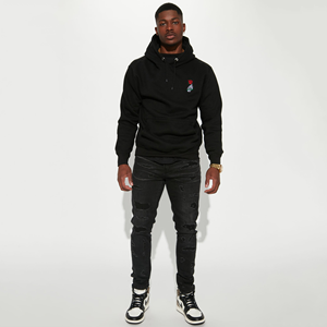 Sweat à capuche pour homme en molleton 100% coton, de haute qualité, imperméable, écologique, avec logo brodé personnalisé, taille plus, streetwear, avec poche - Product Image 5