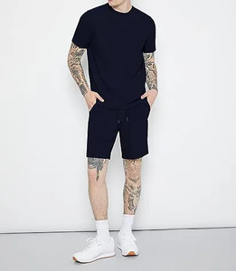 ชุดวอร์ม2024แขนสั้นสำหรับผู้ชายชุดวอร์มผ้าฝ้ายสองชิ้นสำหรับฤดูร้อน - Product Image 3