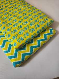 ชุดผ้าฝ้ายพิมพ์ลายไจปุรีแบบไม่เย็บขอบบนและล่าง |   ผ้าฝ้าย 60*60 |   1 ชุด: ด้านบน 5 เมตร, ด้านล่าง 5 เมตร - Product Image 3