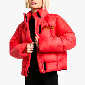 Vente en gros sur mesure 100% polyester léger coupe-vent teint brillant doudoune pour femme logo imprimé sur mesure perles grande taille - Product Image 4