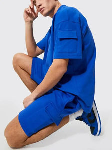 2025 LOGO personalizado hombres Unisex verano Casual pantalones cortos conjuntos Highstreet Vintage camiseta pantalones cortos a juego conjuntos gemelos 100% algodón - Product Image 3