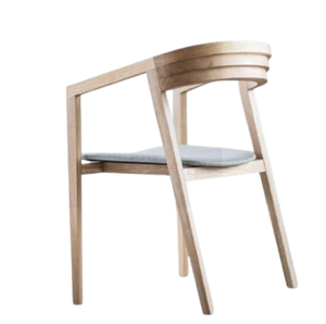 Chaise de salle à manger en teck massif SOLOBEAT, fauteuil en bois massif avec dossier incurvé pour usage extérieur et en appartement - Product Image 5