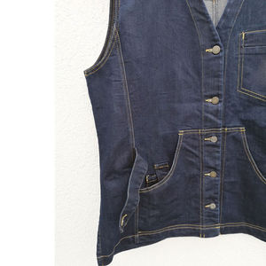 Chaleco Vaquero de algodón sin mangas para hombre más vendido para invierno, fabricado en fábrica con bolsillos delanteros, opción de talla grande - Product Image 4