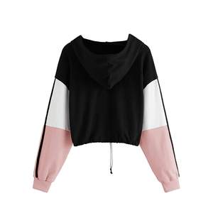 เสื้อฮู้ดแฟชั่นสตรีทสูงราคาแข่งขันของผู้หญิงเสื้อครอปท็อปมีฮู้ดน้ำหนักเบาออกแบบได้ตามต้องการ - Product Image 2