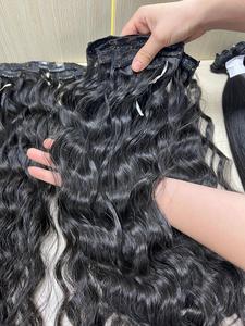 Venta al por mayor Super doble dibujado crudo vietnamita virgen humano ondulado natural Clip-ins extensión del proveedor - Product Image 3