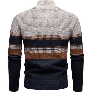 <b>Turtle</b> <b>Neck</b> Zipper Pullover Long Sleeve 100% Polyester Knitted Men's <b>Sweater</b> Anti-Shrink Anti-Pilling Anti-Wrinkle Quick Dry - Product Image 2