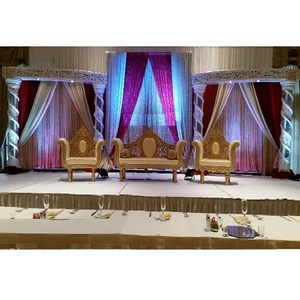 เสาสำหรับงานแต่งงานแบบเอเชียและซุ้มโค้งสำหรับตกแต่งเวทีการต้อนรับสุดหรูสีขาวแนวคิดเปิดของตกแต่งเวทีมุสลิม - Product Image 1