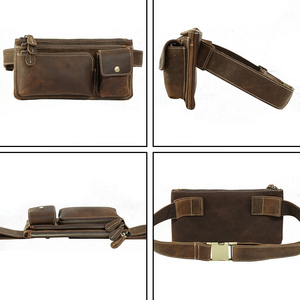 Vintage Genuine Leather Waist Bag Men's Chest Pack Large Capacity Zipper Closure Daily Use All Seasons Stylish Fanny Pack - Product Image 4