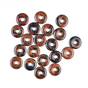 Haute qualité cristal acajou obsidienne beignet pendentifs fabrication de bijoux beignet pièce pendentif pierres précieuses pour la fabrication de bijoux grossiste - Product Image 2