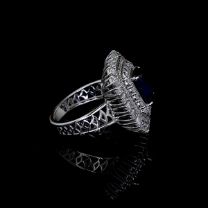 Royal Ice Lab Diamond Ring <b>Cushion</b> Cut Halo Setting 14K 18K Gold - Product Image 2