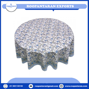 New Arrival Handmade 100% Cotton Block Printed Tablecloth Low Price 20 Sheeting 150 Cms Well <b>Absorbing</b> Technique - Product Image 4