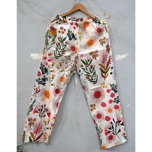 Conjunto de Pijama de Algodón Casual y Cómodo para Mujer, Suave, Transpirable, de Secado Rápido, Diseño de Estampado Indio, Estilo Tradicional de Longitud Completa para - Product Image 4