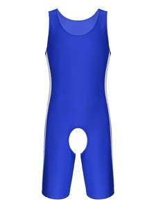 Camisetas interiores para hombre, leotardo deportivo, mono de entrenamiento, pantalones cortos, camiseta de lucha libre, Mono de Fitness, ropa interior Sexy con entrepierna abierta y trasero abierto - Product Image 6