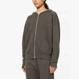 2025 Zip-Up Spandex/Polyester Hiver Polaire Solide Avant Logo Respirant Doublé À Capuche pour Hommes Femmes 400g - Product Image 2