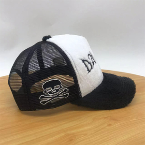 หมวกทรูเกอร์ขนสัตว์5แผงปรับแต่งได้แต่งโลโก้ผ้าแคนวาสแบบลำลองสำหรับ Y2K ขี่จักรยาน - Product Image 3