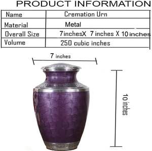 Urnas de cremación grabadas en aluminio a mano para cenizas urnas funerarias para hombres, mujeres, niños, entierro grande para hombres adultos (púrpura) - Product Image 6