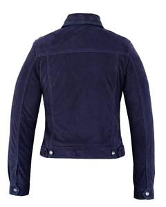 Handmade Premium Quality <b>Men's</b> Blue Goat Suede Leather <b>Jacket</b> Stand Collar Front Logo Breathable Soft Leather Outwear <b>Trucker</b> - Product Image 5