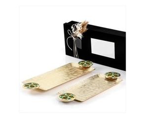 Lot de 2 plateaux en aluminium pour le service des dattes et des aliments avec poignées design Plateaux en métal carré de qualité supérieure pour le service - Product Image 5