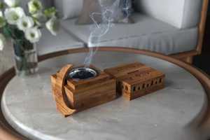 Brûleur d'encens en bois et métal le plus vendu, nouveau design, brûleur d'encens en bois personnalisé, brûleur d'encens Bakhoor tendance, usage régulier - Product Image 4