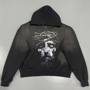 Pull à capuche double de haute qualité pour l'hiver 2025, broderie, délavé au soleil, logo imprimé DTG personnalisé, unisexe, 100% coton molleton - Product Image 5