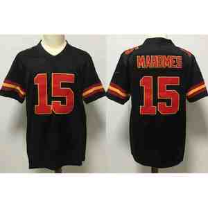 Maillot de football américain respirant imprimé à manches courtes 100% polyester col en V maille antibactérien évacuant l'humidité personnalisé - Product Image 6