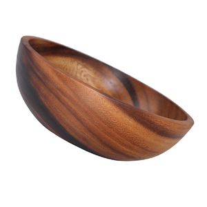Tazón para Servir de Madera Hecho a Mano Ecológico con Diseño de Borde Único, Duradero y Apto para Lavavajillas, para Comer en Casa, Ensaladas, Frutas y Sopas - Product Image 2