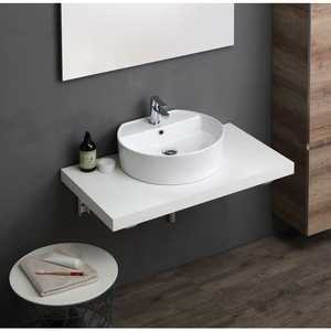Lavabo Ovalado Profundo de Cerámica para Encimera de 44 cm - Product Image 3