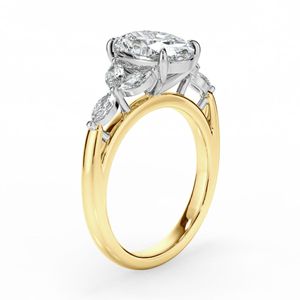 แหวนเพชรโมอิสทรงรีตัดขนาด7นิ้ว - Product Image 2