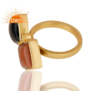 Último diseño hecho a mano 18K chapado en oro Multi piedra preciosa anillo apilable Demi joyería fina para mujer regalo para ella - Product Image 3