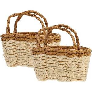 ตะกร้าหวายสานจากธรรมชาติหรูหราขนาดเล็กอุปกรณ์เสริมสำหรับบ้านตุ๊กตาไม้วิลโลว์ประดับตกแต่งโต๊ะงานแต่งงาน - Product Image 1