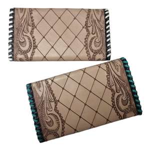 Vintage Style Genuine Leather Women's Bifold <b>Wallet</b> Clutch RFID Feature <b>Zip</b> Hot Seller Tooled Wristlets Western Fashion - Product Image 2
