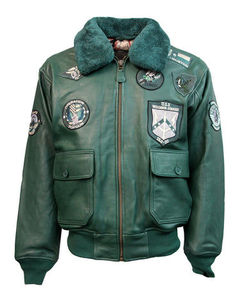 Chaqueta Bomber G1 para Hombre, Top Gun, 100% Cuero con Cuello de Piel, Chaqueta de Cuero con Solapa de Algodón para Hombre, Igual que la Chaqueta de Tom, para Hombre - Product Image 4