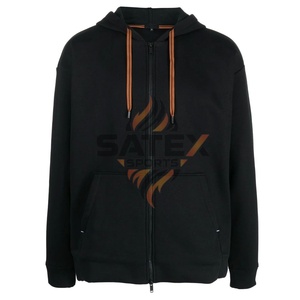 Sweat à capuche zippé brodé pour homme, saison hivernale - Logo personnalisé, 100% coton molletonné, couleurs et tailles personnalisées, service OEM - Product Image 3