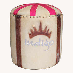 Pouf ottoman en toile imprimée à la main d'Inde, meuble rembourré de qualité supérieure, artisanat Jangid - Product Image 5