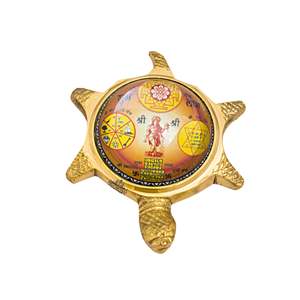 Tortuga Vastu de latón puro hecha a mano con Shree Yantra, placa artística única - Product Image 1