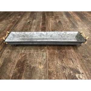 Plateau de service en métal galvanisé rustique de haute qualité parfait pour les occasions spéciales, les mariages ou les fêtes sur le thème des vacances - Product Image 1