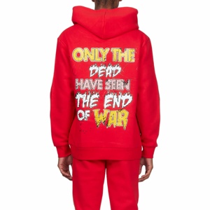 Personalizado Y2K impresión gráfica de los hombres chándal ropa de calle Jogging Unisex serigrafía Sudadera con capucha y pantalón acampanado conjunto - Product Image 4