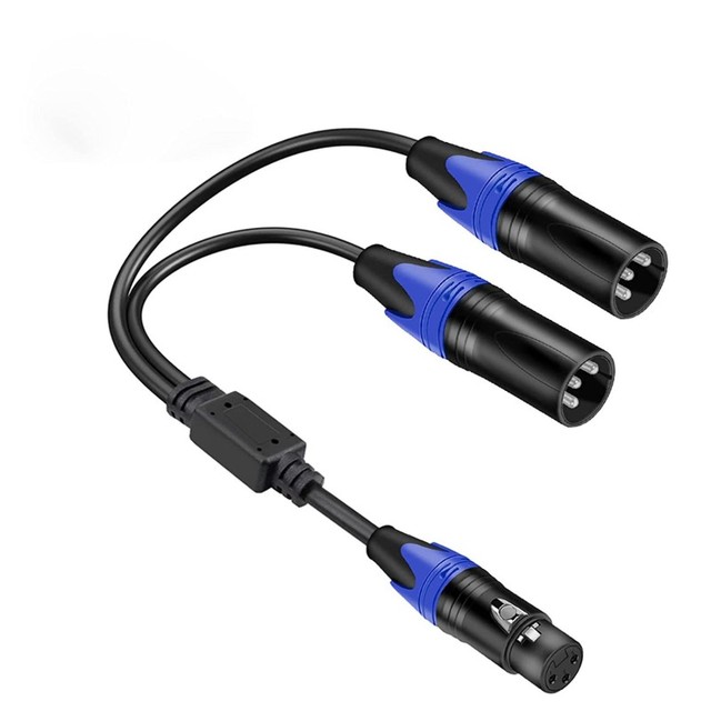 Balanced 3-Pin XLR Y Cable Oxygen-Free Copper Silver-Plated Connectors XLR Splitter Braid for Computer Scanner Male 2 Female"