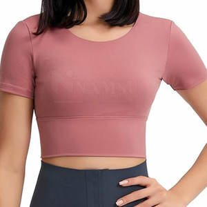 เสื้อครอปท็อปออกกำลังกายสำหรับผู้หญิง ผ้าฝ้าย/โพลีเอสเตอร์ ระบายอากาศได้ดี คุณภาพสูง สีพื้น ผลิตในปากีสถาน เป็นมิตรต่อสิ่งแวดล้อม แห้งเร็ว - Product Image 1