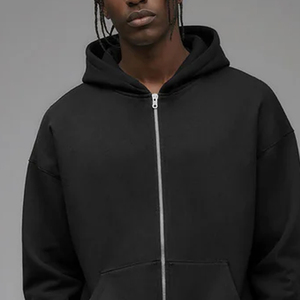 Sudadera con Capucha de Forro Polar para Hombre, Diseño Moderno, Suave y Cálida para Invierno, Corte Holgado, Cierre de Cremallera, Precio al por Mayor, Logotipo Personalizado, Tendencia - Product Image 2