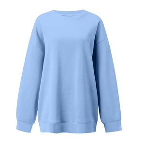 เสื้อสเวตเชิ้ตผู้หญิงทรงโอเวอร์ไซส์ ผ้าถักนิตติ้ง 100% ผ้าฝ้าย นุ่มสบาย หนานุ่ม เหมาะสำหรับฤดูหนาว ทรงหลวม มีโลโก้ด้านหน้า ปรับแต่งได้ - Product Image 2