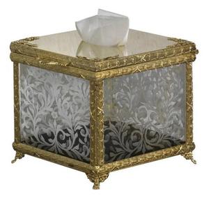 Soporte de pañuelos de latón decorativo con acabado antiguo y hecho a mano para la decoración del hogar de inspiración vintage e ideal para habitaciones de huéspedes - Product Image 2